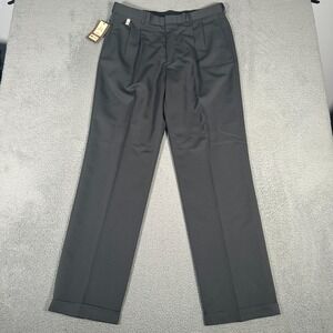 Haggar Pants Mens 36x34 (Fits 35) Gray Herringbone Classic Fit Pleated Dress New